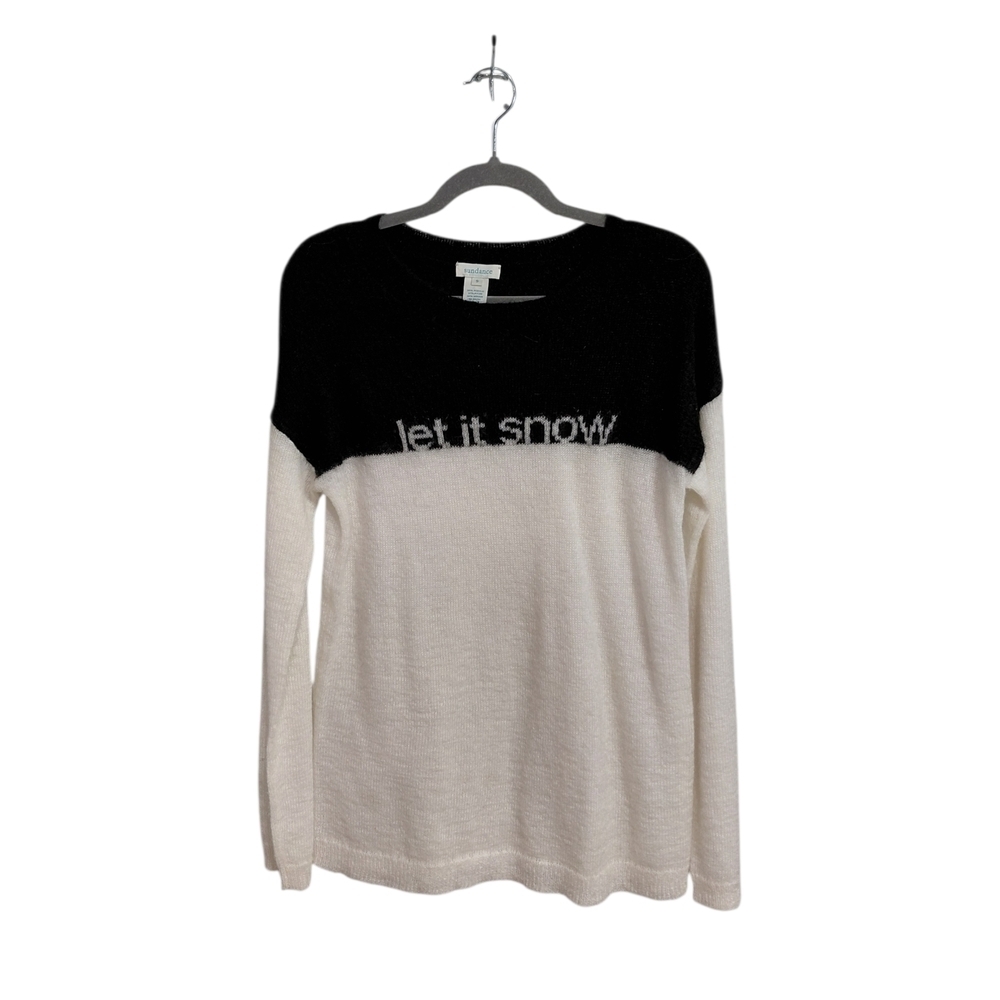 Sundance Black & Cream 'Let It Snow' Crewneck Sweater